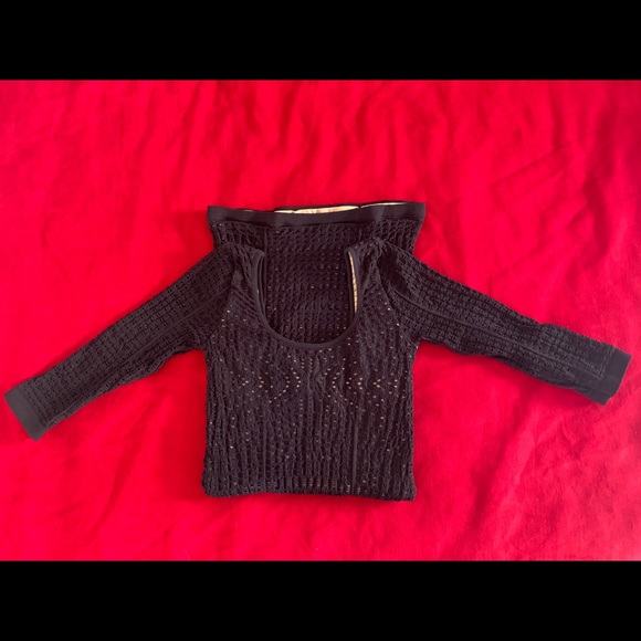 BEBE Bodycon Dress, Double Layered Black and Nude - Picture 4 of 5